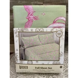 NEW Wicked Katie Kime Full Sheet Set Green Pink Mythical Creatures Lions